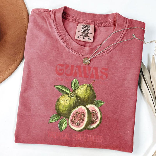 Comfort Colors Guavas Retro Commercial Graphic Shirt, Vintages Guavas Label T-Shirt, Exotic Fruit Lover Tee, Cute Unisex Graphic Tee