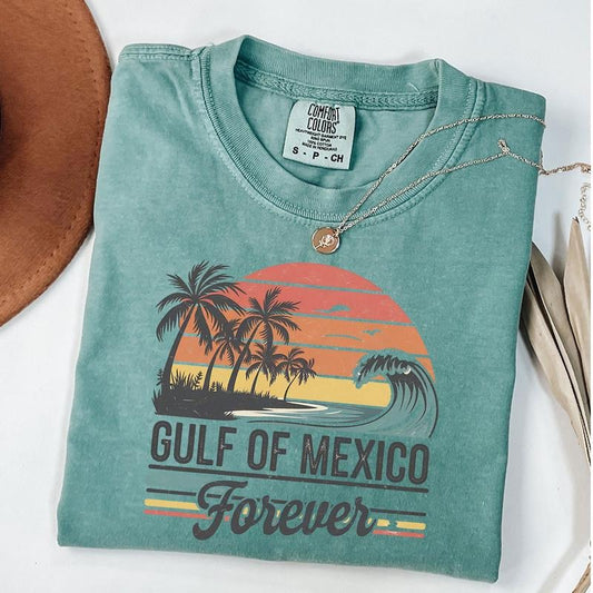 Comfort Colors Gulf of Mexico Shirt, Retro Gulf of Mexico Forever T-Shirt, Mexico Beach Shirt