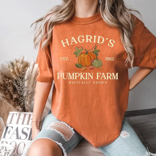 Comfort Colors Hagrid's Pumpkin Patch TShirt, Retro Fall Comfort Colors Tshirt, Pumpkin Fall Tshirt, Pumpkin Thanksgiving, Autumn Pumpkin