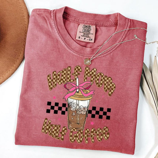 Comfort Colors Half Mom Half Coffee Shirt, Retro Checkered Mama T-Shirt, Mama Need Coffee Tee, Mothers Day Gift