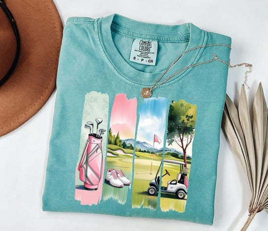 Comfort Colors He's Golfing Shirt, Golfing Season Tee, Golf Wives Social Club, Retro Golf Apparel, For Woman