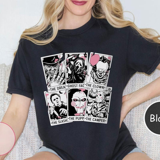 Comfort Colors Horror Movie Characters Shirt, Horror Characters Shirt, Horror Fan Shirt, Horror Lover Shirt