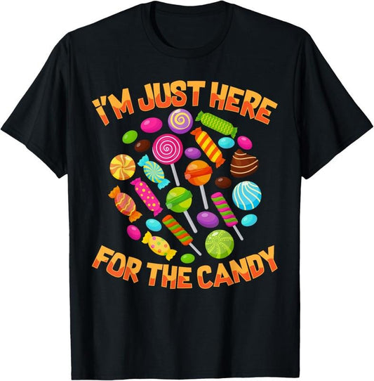 Comfort Colors I'm Just Here For The Candy Funny Halloween Pun T-Shirt