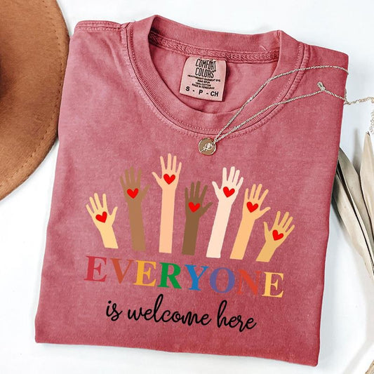 Comfort Colors Idaho Teacher Shirt Everyone Is Welcome Here Shirt, Inclusion and Equality T-Shirt, Unisex T-Shirt
