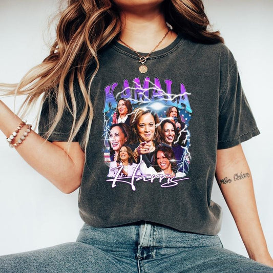 Comfort Colors Kamala Harris Bootleg Shirt, Kamala Harris Vintage Shirt, Kamala Harris Retro 90s T shirt, Democrat Shirt, Madam President Shirt