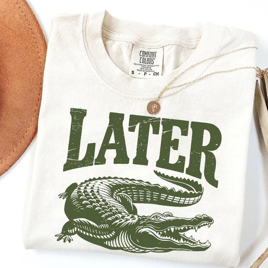 Comfort Colors Later Gator Vintage 90s T-Shirt, Retro Style Shirt, Funny Graphic Alligator Tee, Gift For Him Or Her, Unisex T-Shirt
