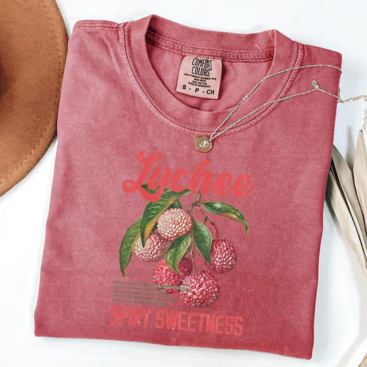Comfort Colors Lychee Commercial Graphic Shirt, Vintage 90s Fruit Lover Shirt, Lychee Label Commercial Tee, Cute Unisex Adult Graphic T Shirt