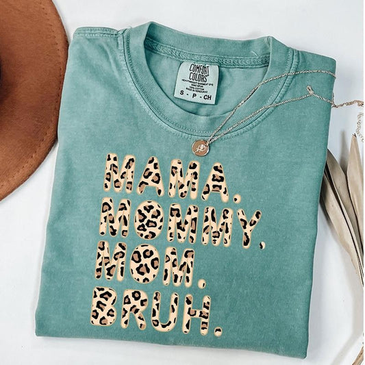 Comfort Colors Mama Mommy Mom Bruh Shirt, Mama Leopard Shirt, Mom Life Shirt, Mother's Day Gift, Unisex T-Shirt