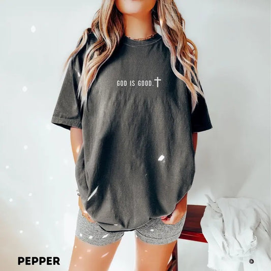 Comfort Colors Minimalist Tshirt God is Good Trendy Christian Shirt Gift Faith Unisex T-shirt Faith Tee Church Group Shirts Oversized Top Womenswear