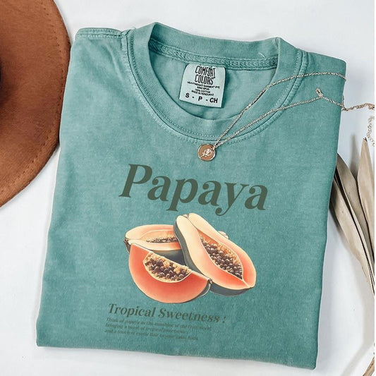 Comfort Colors Papaya T-Shirt, Vintage Graphic Fruit Shirt, Aesthetic Fruit Shirt Boho Shirt Fruit Tee Papaya Shirt, Unisex T-Shirt