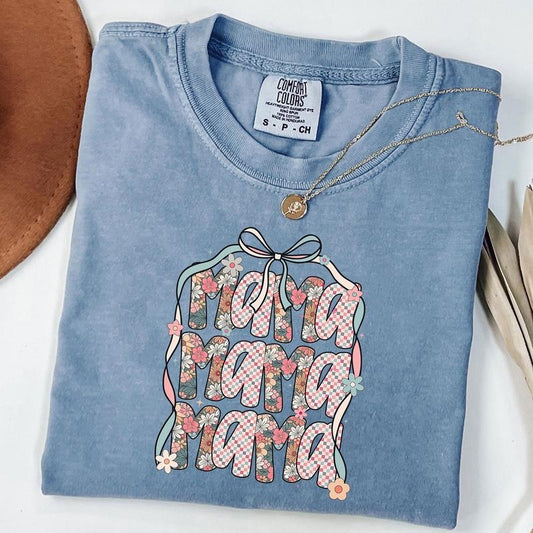 Comfort Colors Preppy Mama Shirt, Floral Mama T-Shirt, Mom Daisy Shirt, New Mom Shirt, Mother's Day Gift, Unisex T-Shirt