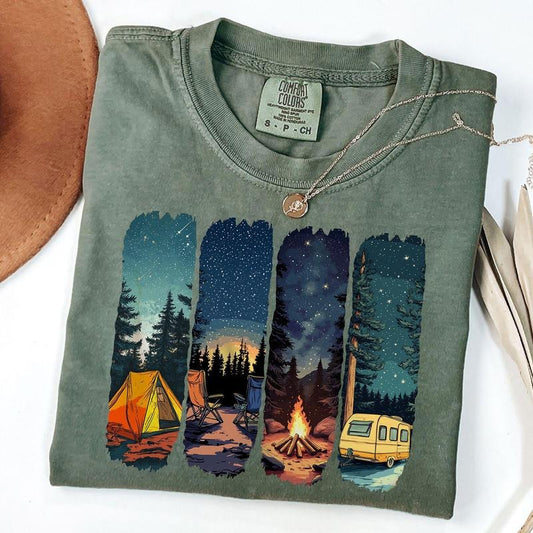 Comfort Colors Retro Camp Shirt, Camp Life Shirt, Summer Camping T-shirt, Unisex T-Shirt