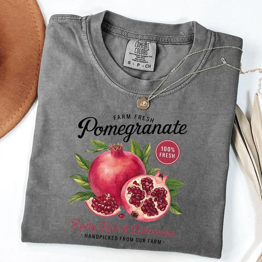 Comfort Colors Retro Pomegranate Commercial Graphic Shirt, Vintage Pomegranate T-Shirt, Unisex Cotton Tee, y2k Style T Shirt, Cool Gift For Him & Her