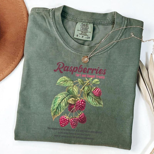 Comfort Colors Retro Raspberries Commercial Graphic Shirt, Vintage Raspberry T-Shirt, Unisex Cotton Tee, y2k Style T Shirt, Cool Gift For Him & Her