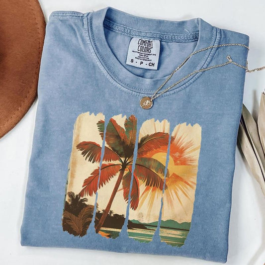 Comfort Colors Retro Summer Shirt, Sunset Shirt, Hello Summer Shirt, Summer Vacation Tee, Unisex T-Shirt