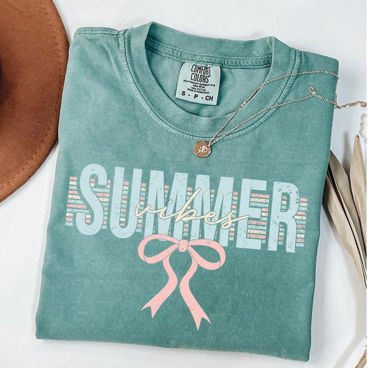 Comfort Colors Retro Summer Vibes Shirt, Coquette Summer Shirt, Retro Summer T-Shirt, Beach, Hello Summer, Unisex T-Shirt