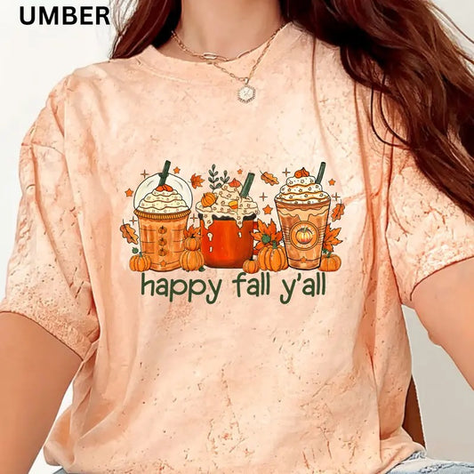 Comfort Colors Shirt, Happy Fall y'all Shirt, Comfort Colors Fall Shirt, Halloween Graphic Shirt,Casual Shirt Unisex, Halloween Clothing, Graphic Halloween Apparel, Casual Cotton T-shirt, Unisex Halloween