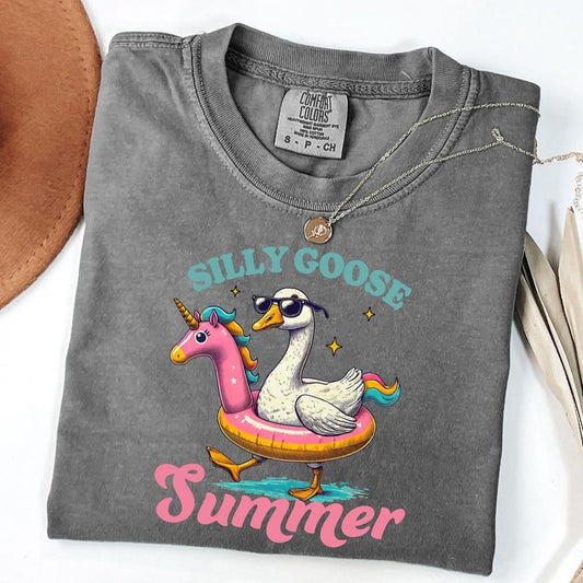 Comfort Colors Silly Goose Summer T-Shirt, Summer Vibes Tee, Funny Summer Shirt, Unisex T-Shirt
