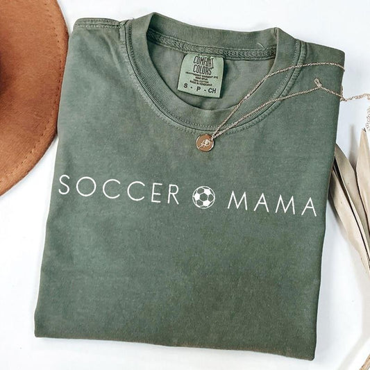 Comfort Colors Soccer Mama Shirt for Game Day - Soccer Mom T-Shirt - Soccer Tee For Mother's Day Gift - Sports Mom Shirt