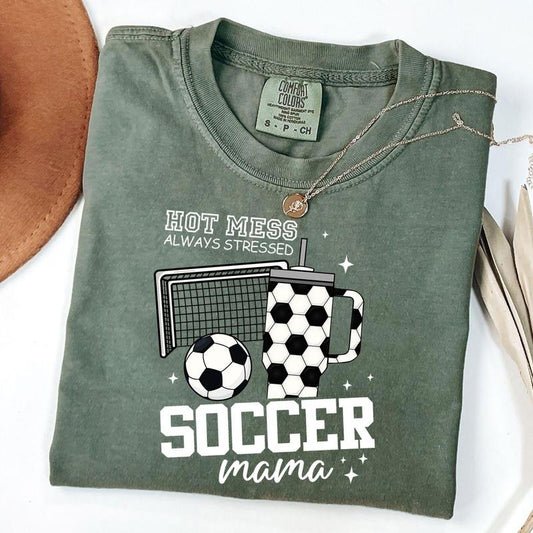Comfort Colors Soccer Mom Shirt, Soccer Mama T-Shirt, Game Day Mom Shirt, New Mom Gift, Mother's Day Gift, Unisex T-Shirt