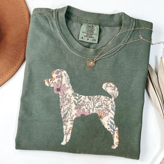 Comfort Colors Standard Poodle Shirt, Miniature Poodle Shirt, Wildflowers Poodle Mama T-Shirt, Unisex T-Shirt
