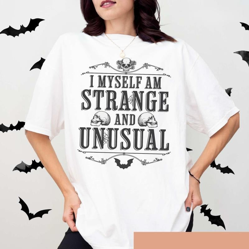 Comfort Colors Strange Unusual Shirt, Movie Inspired Horror Fan Gift Emo Goth T-shirt Halloween Costume Spooky Season Skull Trendy Tee Retro