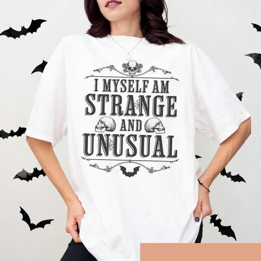 Comfort Colors Strange Unusual Shirt, Movie Inspired Horror Fan Gift Emo Goth T-shirt Halloween Costume Spooky Season Skull Trendy Tee Retro