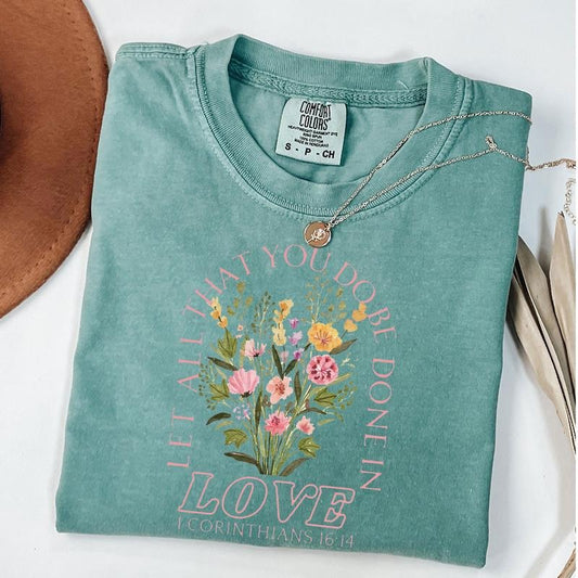 Comfort Colors Trendy Christian Shirt Merch, Bible Verse Shirt, Jesus Loves You, Aesthetic Women's Faith Apparel