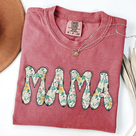 Comfort Colors Vintage Floral Mama T-shirt, Strong Woman Shirt, Gift for Mothers Day, Women's T-Shirt, Graphic Tee, Unisex T-Shirt