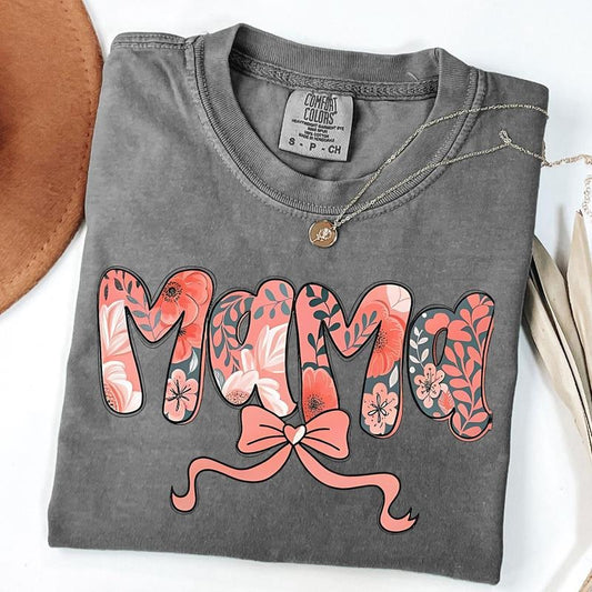 Comfort Colors Vintage Mama Floral Shirt, Flower Mama Shirt, New Mom Gift, Mother's Day Gift, Unisex T-Shirt