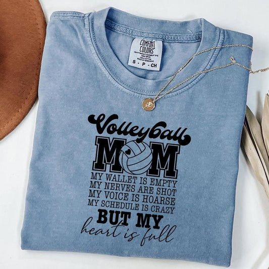 Comfort Colors Volleyball Mom My Wallet is Empty Shirt, Volleyball Mom Shirt, Game Day Shirt, Unisex T-Shirt
