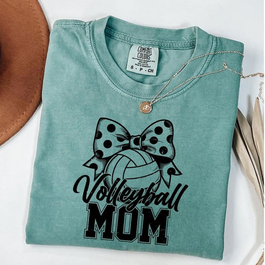 Comfort Colors Volleyball Mom Shirt, Game Day T-Shirt, Volleyball Coquette Shirt, Mother's Day Gift, Gift for Mom, Unisex T-Shirt