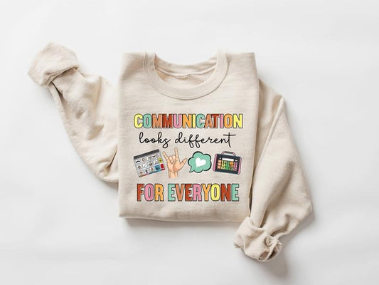 Communication Looks Different For Everyone Shirt, Speech Therapy, Autism Awareness Shirt, Sped Tee, Neurodiversity Gift, Special Education Shirt