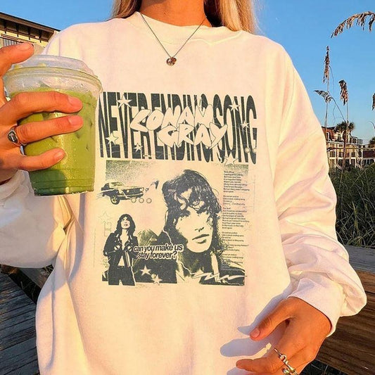 Conan Gray Never Ending Song Crewneck, Music Fans Merch