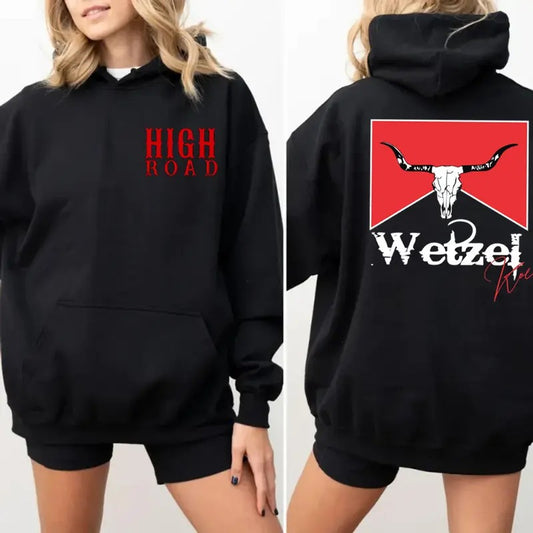 Concert Outfit, Bull Head K0e Wetzei Hoodie,High Road Kw Both Sides Hoodie, Unisex Long Sleeve Pullover Hoodie Shirt