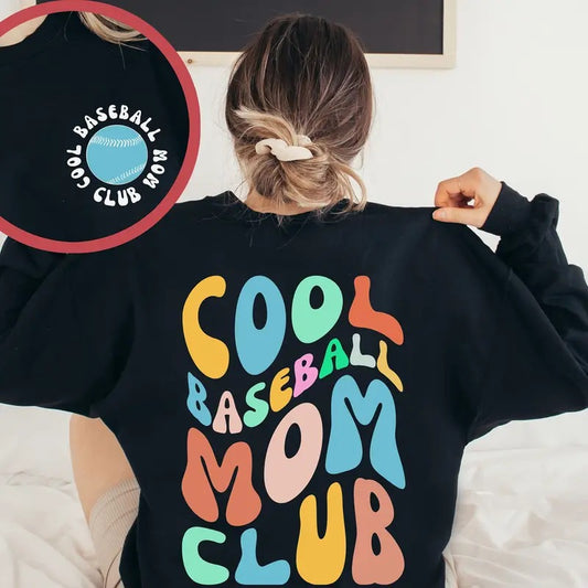 Cool Baseball Mom Club Sweatshirt Retro Baseball Mom Shirts Baseball Mom Life Game Day Baseball Hoodie Cute Baseball Sweatshirt