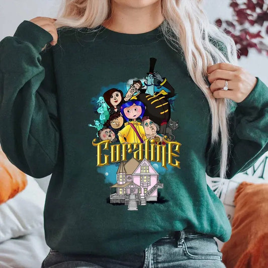 Cooraline Halloween Shirt Cooraline Halloween Movie Shirt Cooraline Character Cartoon Shirt Cooraline Fan Shirt Halloween Movie Shirt
