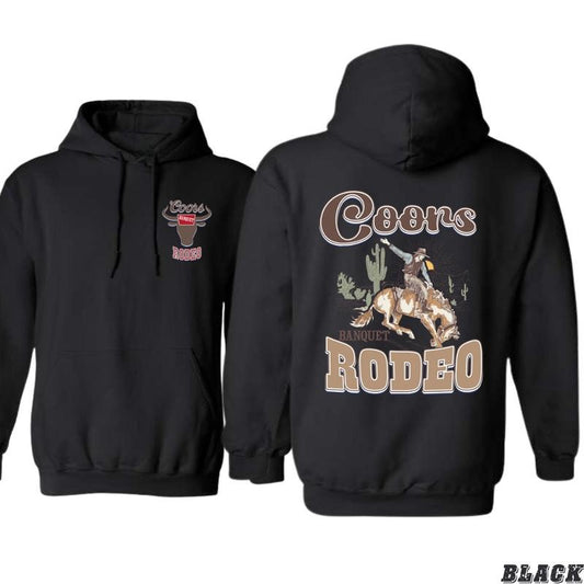 Coors Banquet Rodeo Hoodie - Classic Western Rodeo Design, Perfect for Country and Beer Lovers, Ideal for Casual Comfort, Stylish and Bold, Unisex Hoodie for Men and Women Menswear Sweaters