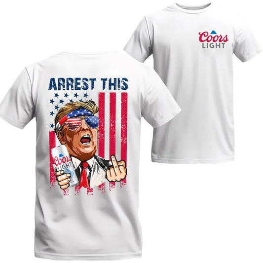 Coors Light Beer Arrest This Trummp 2024 T-Shirt Sweatshirt Hoodie, Coors Light Beer Shirt, Trummp 2024 Shirt, 2 Sided Graphic Printed Unisex Classic Cotton T-Shirts Comfort Menswear Womenswear Top In All Sizes All Colors
