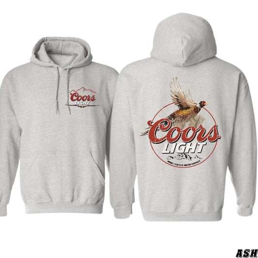Coors Light Hoodie - Bold Pheasant Design, Perfect for Beer and Hunting Enthusiasts, Ideal for Outdoor Adventures, Cozy and Stylish, Unisex Hoodie for Men and Women Menswear Sweaters