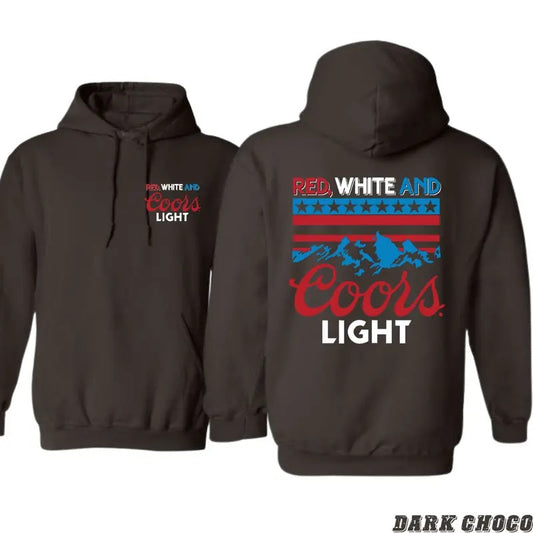 Coors Light Hoodie - Red, White, and Blue Stars and Stripes Design with Iconic Mountain Logo, Perfect for Beer Lovers and Outdoor Enthusiasts, Cozy and Stylish Apparel to Celebrate Your Love for Coors Light Menswear Sweaters