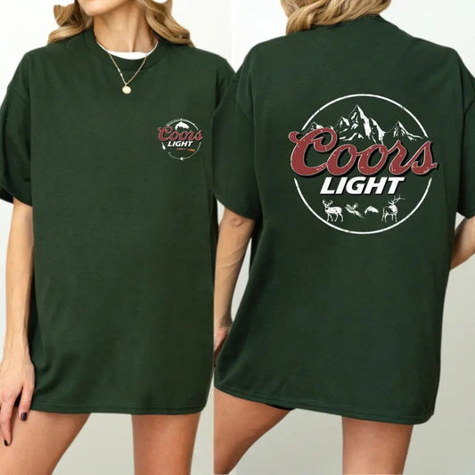 Coors Light T-Shirt - Classic Outdoor Design Featuring Iconic Logo Graphics and Wildlife Elements, Perfect for Nature Enthusiasts and Casual Style Fans, Unisex Tee for Everyday Comfort