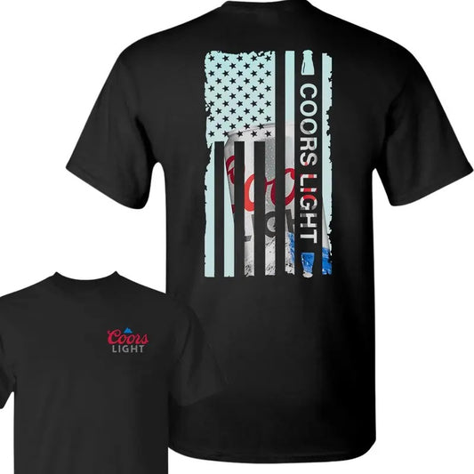 Coors Light Us Flag T-shirt With Short Sleeves, Unisex T-shirt, Full Color, For Men, For Women