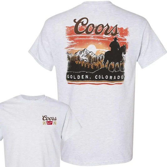 Coors Sunset In Golden Colorado 2 Sided T-Shirt, Full Color T-Shirt, Unisex T-Shirt, For Men, For Women, Gift For All