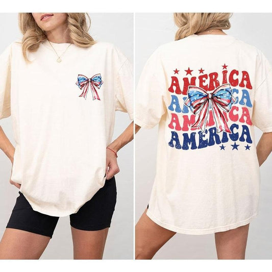 Coquette 4th Of July Shirts, 1776 America T-Shirt, Fourth Of July Tee, Independence Day Shirt, Retro 4th Of July Outfits, American Tee, Independence Day Parade Outfits, 4th Of July Women Top