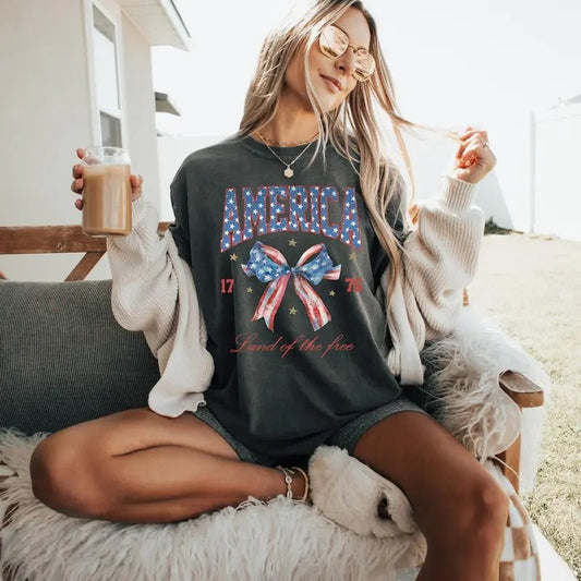 Coquette 4th of July Shirt, USA shirt, Summer Shirt, Red White and Blue, America Memorial Day, shirt summer see