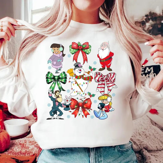 Coquette Bow Frosty The Snowman Shirt Snowman Winter Shirt Snowman Holiday Shirt Xmas Character Movies Shirt Frosty Christmas Shirt