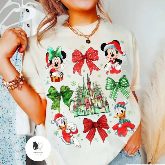 Coquette Bows and Friends Christmas Sweatshirt Tshirt, Xmas Family Matching shirts, Very Merry Christmas Shirt