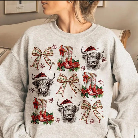 Coquette Cowgirl Christmas, Christmas Season, Christmas Highland Cow Bow, Funny Christmas, Retro Christmas Western, Christmas Vibes, Christmas Tree, Festive Season, Christmas Clothes western christmas list
