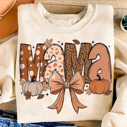 Coquette Mama Unisex Shirt, Fall Vibes Cotton Sweatshirt, Autumn Coquette Shirt, Fall Mama Unisex Sweatshirt, Fall Mama Coquette Pumpkin Cotton Shirt